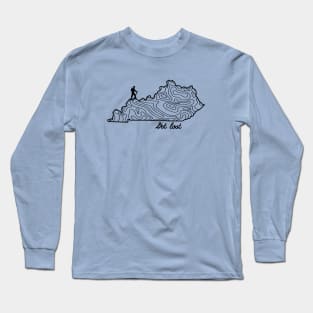 Get Lost Hiking Topographic Art Hike Kentucky State Map Long Sleeve T-Shirt